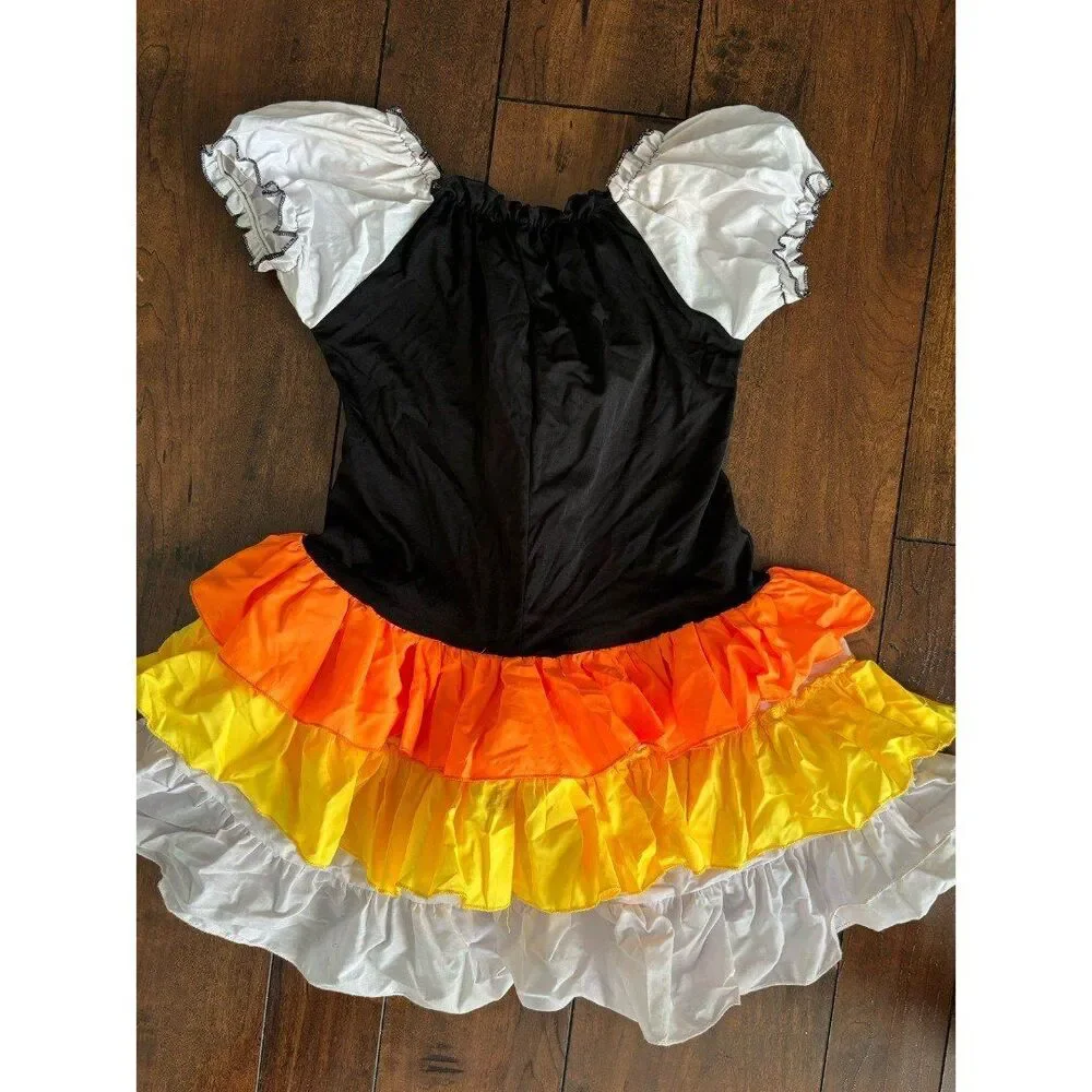 Enchanted Costumes Kandy Korn Witch Costume with Hat Youth Large 10-12
